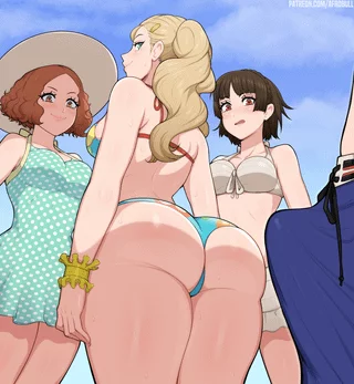 Ann Takamaki getting some attention (Afrobull) [Persona 5]