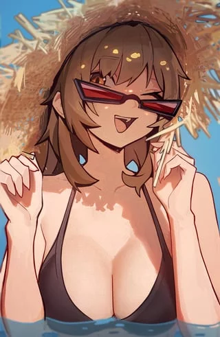 Burnice on holiday