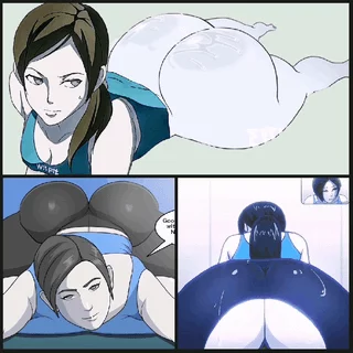 This (Wii Fit Trainer)'s Fat Fucking Ass makes me stroke my dick so fucking hard