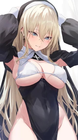 Lewd nun boobies [Artist\'s OC]