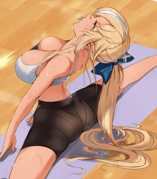 Sweaty Shiranui Flare Doing a Split [Hopetiteve]