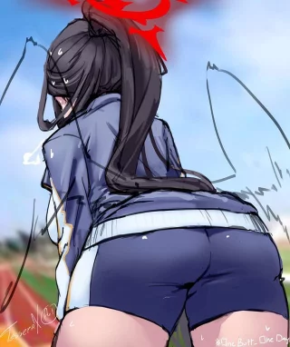 Hasumi Bending Over a Bit [Blue Archive]