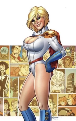 (Powergirl): bustiest and sluttiest hero? Can imagine what one night with her would be like and what super moves she would do