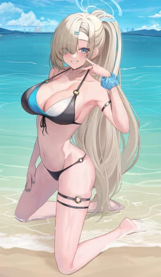 Asuna\'s Beach Pose [Blue Archive]