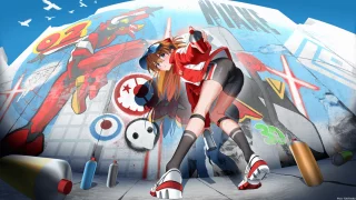 Asuka\'s Nikke Mural (BotttomText) [Neon Genesis Evangelion/Goddess of Victory: Nikke]