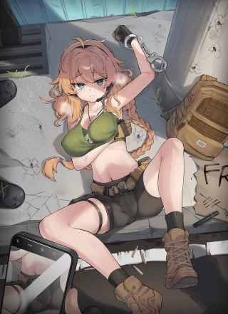 Taking a Picture of a Cute Cuffed Blonde Soldier [Original]