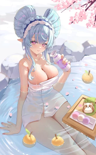 Mizuki enjoying Onsen