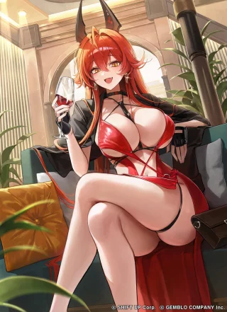 Red Hood drinking wine