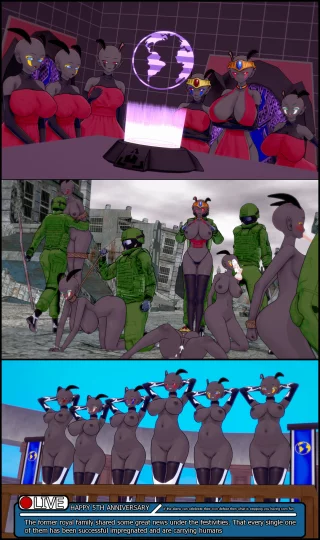 evil alien queen milf and her five daughters ties to conquer earth, they failed miserably (OC)
