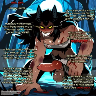 A Brave Beast Hunter Manages to Best a She-Werewolf in Battle; Now He Has a Choice: Claim His Prize... Or Have His Prize Claim HIM~ [Male POV] [Futa] [Imminent Futa on Male/Male on Futa] [Werewolf] [Mild Blood] [Implied Knotting] [Dominant Switch] [Horror] [AI]