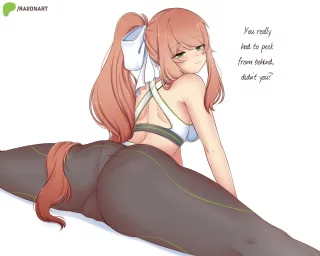 Moni split from behind (RaionArt on Pixiv) [Doki Doki Literature Club!]