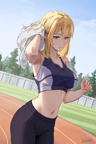 Nothing like sport to keep the pretty Cha Hae-In in shape (art by @ErikVarts)