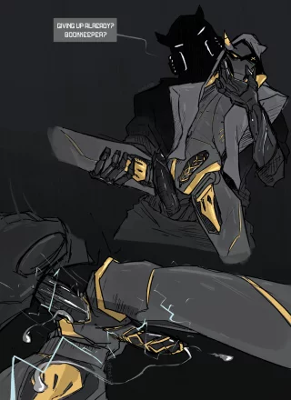 Book and Strix (OxtraArt) [Robots & Lace Fanart]
