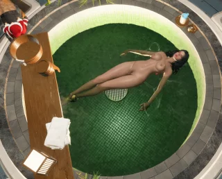 sharen loves a good nude bath