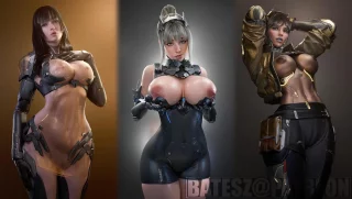 Gley, Ines, and Sharen in their new outfits (Batesz)