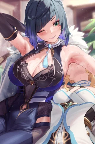 Lumine licking Yelan\'s sweaty pits [Genshin Impact]