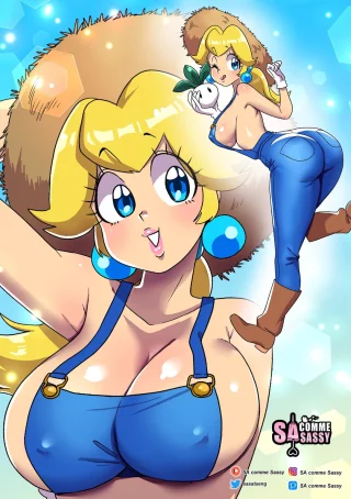 Peach in overalls [Super Mario]