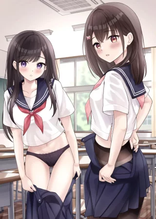 Schoolgirls Undressing In Class [Original]