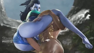 Widowmaker getting fucked at the beach (StarryJossy)