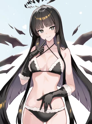 Arturia Giallo in a spicy Christmas lingerie