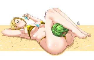 Gold Bikini Emma Frost Watermelon Thigh Crush [Marvel]