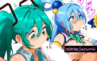 Zelda, misato, Miku, aqua, artoria, darkness, Bulma , link (snegovski)[legend of Zelda tears of the Kingdom, evangelion, Hatsune Miku, konosuba, fate/staynight, Dragonball z]