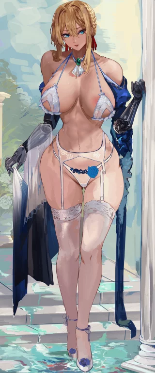 (Artist: Loooyd) Showing off her lingerie [Violet Evergarden]