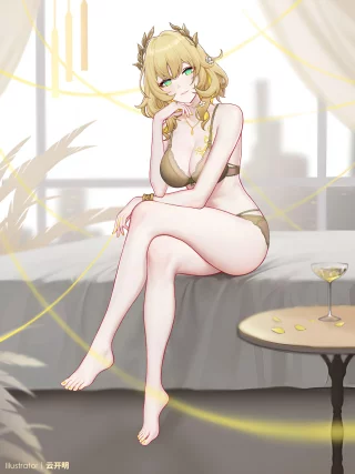 Aglaea waiting in bed