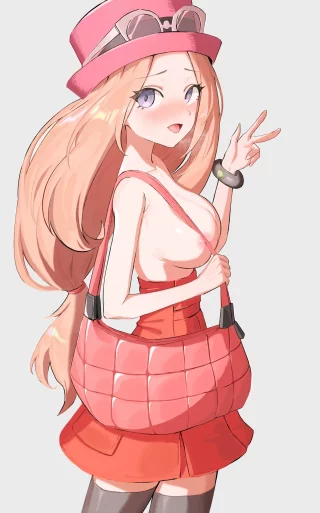 Serena goes shopping without the top [Pokemon]