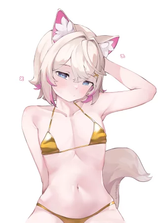 Mococo in golden bikini [Hopetiteve]