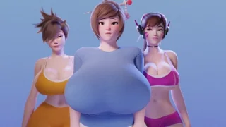 Squeezing Mei’s milky boobs