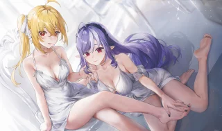 Vivian & Lucy in night gown