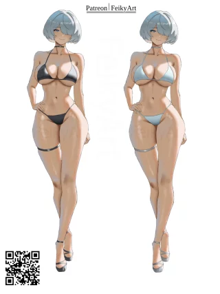 2B bikini sketchs (FeikyArt)[nier automata]