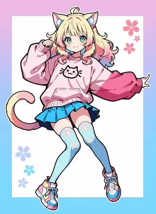 Rainbow neko