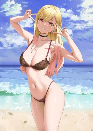 Shining at the beach