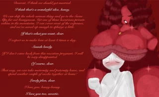 How can you say no with those melons on your mind? [FxM] [marriage] [honeymoon] [lots of imminent sex] [lovey-dovey couple]