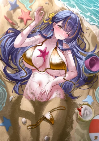 Trafalgar in sand (碳酸 / szmmm303) [Azur Lane]