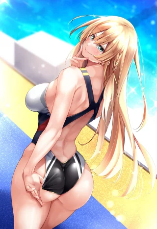 Kongou in a Swimsuit (Oriue Wato on Pixiv) [Azur Lane]