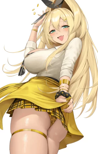 Rupee letting you peek (Kurone Rinka) [Goddess of Victory: Nikke]