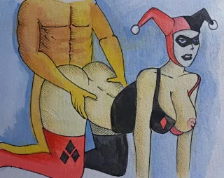 Harley Quinn getting stuffed (commercial-remote-32) (DC)
