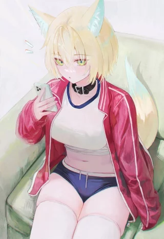 Foxy Cutie in Buruma on the Couch [Original]