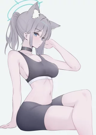 Shiroko Sitting Pretty in Spats [Blue Archive]