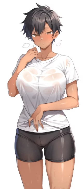 Sweaty Tomboy in White Shirt & Spats [Original]