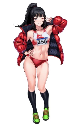 Fit Track Girl Striking a Cute Pose [Original]