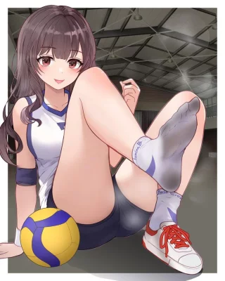 Cute Volleyball Girl After Taking off Her Shoe [Original]