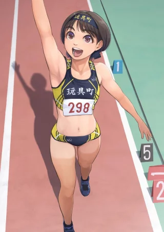 Cute Tan Girl on the Track [Original]