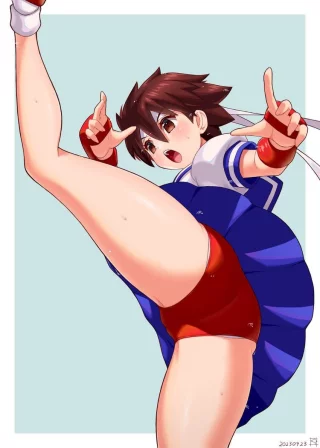 Sakura Kicking [Street Fighter]