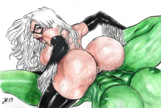 Black Cat and She Hulk (josileudo)