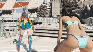 Shiny Ines and Bikini Sharen. Oh I love her ass crack.