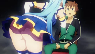 [Konosuba] Aqua showing her ass
